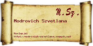 Modrovich Szvetlana névjegykártya